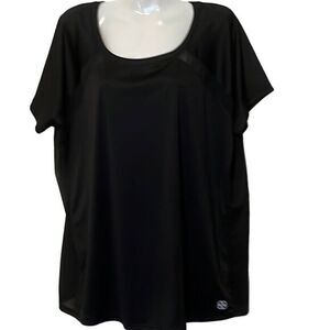 Daisy Fuentes Fit womens top 2X black semi sheer short sleeve workout
WhimsiGoth